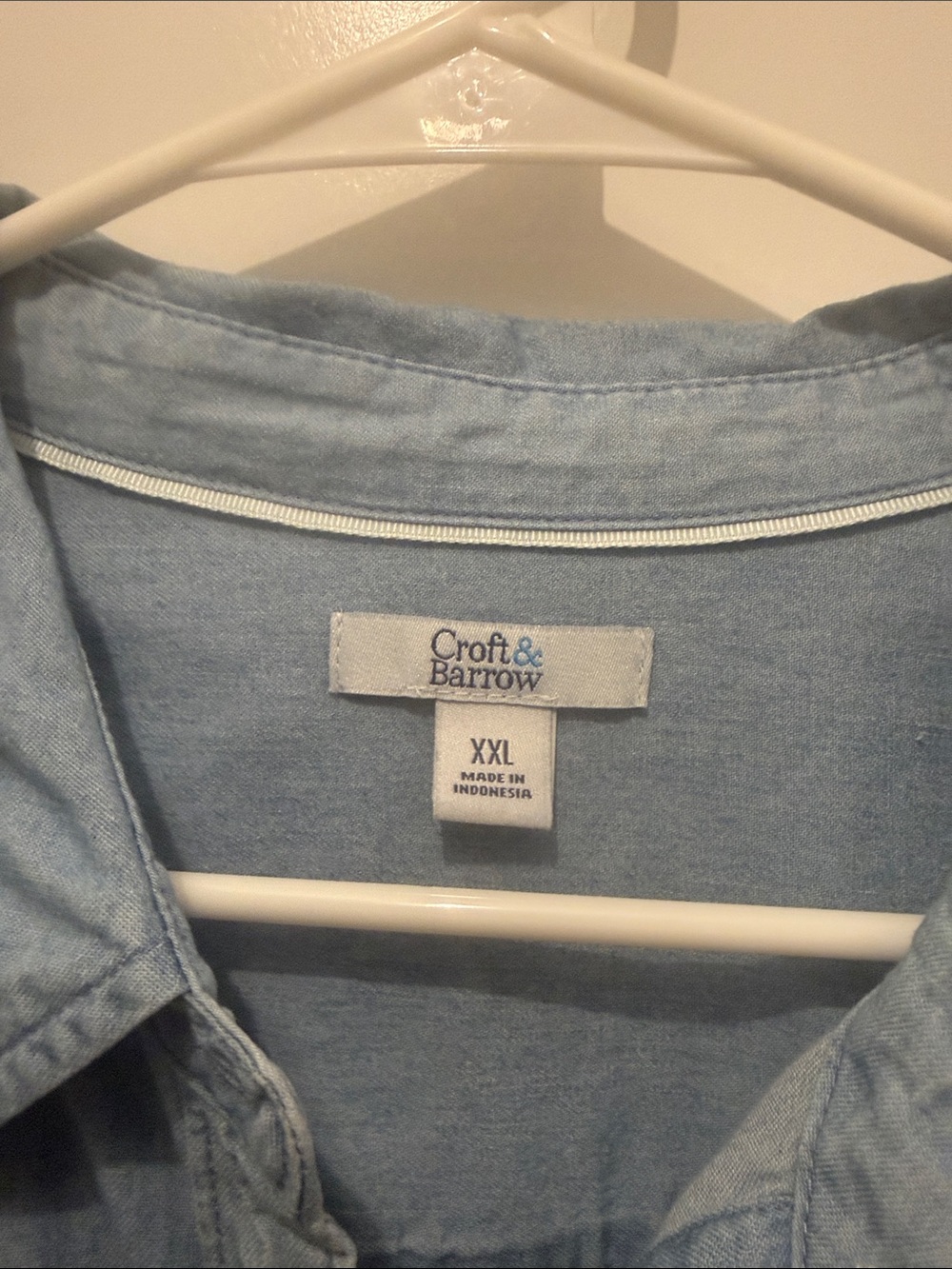croft & barrow Light Blue Denim Button-Down Shirt - Picture 4 of 4